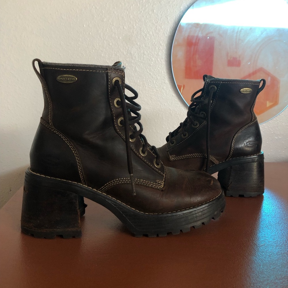 vintage skechers chunky combat boots